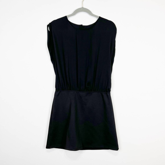 Topshop black mini dress chiffon top open back size 8 - Picture 6 of 6